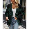 imagePRETTYGARDEN Womens Spring Fall Chunky Knit Cardigan Sweaters Casual Open Front Button Up Winter Coats OuterwearBlack Green