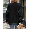 imagePRETTYGARDEN Womens Spring Fall Chunky Knit Cardigan Sweaters Casual Open Front Button Up Winter Coats OuterwearBlack Green