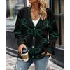 imagePRETTYGARDEN Womens Spring Fall Chunky Knit Cardigan Sweaters Casual Open Front Button Up Winter Coats OuterwearBlack Green
