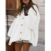 imagePRETTYGARDEN Womens Winter Button Down Cardigan Sweaters Mock Neck Lantern Long Sleeve Chunky Knit Jacket Trendy OuterwearWhite