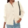 imagePRETTYGARDEN Cardigan Sweaters for Women Long Sleeve Open Front Button Down Trendy 2025 Fall Fashion Knit Winter CoatsBeige