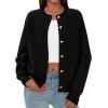imagePRETTYGARDEN Cardigan Sweaters for Women Long Sleeve Open Front Button Down Trendy 2025 Fall Fashion Knit Winter CoatsBlack
