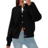 imagePRETTYGARDEN Cardigan Sweaters for Women Long Sleeve Open Front Button Down Trendy 2025 Fall Fashion Knit Winter CoatsBlack