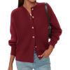 imagePRETTYGARDEN Cardigan Sweaters for Women Long Sleeve Open Front Button Down Trendy 2025 Fall Fashion Knit Winter CoatsBurgundy