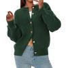 imagePRETTYGARDEN Cardigan Sweaters for Women Long Sleeve Open Front Button Down Trendy 2025 Fall Fashion Knit Winter CoatsDark Green