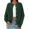 imagePRETTYGARDEN Cardigan Sweaters for Women Long Sleeve Open Front Button Down Trendy 2025 Fall Fashion Knit Winter CoatsDark Green