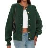 imagePRETTYGARDEN Cardigan Sweaters for Women Long Sleeve Open Front Button Down Trendy 2025 Fall Fashion Knit Winter CoatsDark Green