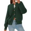 imagePRETTYGARDEN Cardigan Sweaters for Women Long Sleeve Open Front Button Down Trendy 2025 Fall Fashion Knit Winter CoatsDark Green