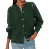 imagePRETTYGARDEN Cardigan Sweaters for Women Long Sleeve Open Front Button Down Trendy 2025 Fall Fashion Knit Winter CoatsDark Green