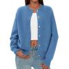 imagePRETTYGARDEN Cardigan Sweaters for Women Long Sleeve Open Front Button Down Trendy 2025 Fall Fashion Knit Winter CoatsGrey Blue