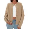 imagePRETTYGARDEN Cardigan Sweaters for Women Long Sleeve Open Front Button Down Trendy 2025 Fall Fashion Knit Winter CoatsKhaki