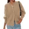 imagePRETTYGARDEN Cardigan Sweaters for Women Long Sleeve Open Front Button Down Trendy 2025 Fall Fashion Knit Winter CoatsKhaki
