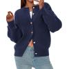 imagePRETTYGARDEN Cardigan Sweaters for Women Long Sleeve Open Front Button Down Trendy 2025 Fall Fashion Knit Winter CoatsNavy