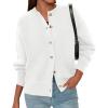imagePRETTYGARDEN Cardigan Sweaters for Women Long Sleeve Open Front Button Down Trendy 2025 Fall Fashion Knit Winter CoatsWhite
