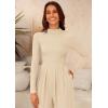 imagePRETTYGARDEN Jumpsuits For Women Dressy Casual Fall Fashion 2025 Long Sleeve Mock Neck Romper Business Work One Piece OutfitsBeige
