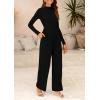 imagePRETTYGARDEN Jumpsuits For Women Dressy Casual Fall Fashion 2025 Long Sleeve Mock Neck Romper Business Work One Piece OutfitsBlack