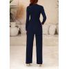 imagePRETTYGARDEN Jumpsuits For Women Dressy Casual Fall Fashion 2025 Long Sleeve Mock Neck Romper Business Work One Piece OutfitsNavy