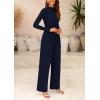 imagePRETTYGARDEN Jumpsuits For Women Dressy Casual Fall Fashion 2025 Long Sleeve Mock Neck Romper Business Work One Piece OutfitsNavy