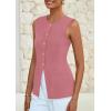 imagePRETTYGARDEN Summer Blazer Vest Tops for Women Sleeveless Button Down Business Casual Outfits Work Suit Vests WaistcoatPink