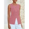 imagePRETTYGARDEN Summer Blazer Vest Tops for Women Sleeveless Button Down Business Casual Outfits Work Suit Vests WaistcoatPink