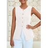 imagePRETTYGARDEN Summer Blazer Vest Tops for Women Sleeveless Button Down Business Casual Outfits Work Suit Vests WaistcoatWhite