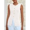 imagePRETTYGARDEN Summer Blazer Vest Tops for Women Sleeveless Button Down Business Casual Outfits Work Suit Vests WaistcoatWhite