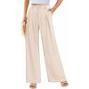 imagePRETTYGARDEN Wide Leg Pants for Women Trendy 2025 Fall High Waisted Business Casual Outfits Work Pant TrousersBeige