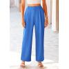 imagePRETTYGARDEN Wide Leg Pants for Women Trendy 2025 Fall High Waisted Business Casual Outfits Work Pant TrousersBlue