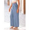 imagePRETTYGARDEN Wide Leg Pants for Women Trendy 2025 Fall High Waisted Business Casual Outfits Work Pant TrousersGrey Blue