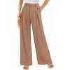 imagePRETTYGARDEN Wide Leg Pants for Women Trendy 2025 Fall High Waisted Business Casual Outfits Work Pant TrousersKhaki