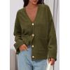 imagePRETTYGARDEN Womens 2025 Oversized Cardigan Sweaters Trendy Chunky Knit Long Sleeve V Neck Button Down Fall Winter OutfitsArmy Green