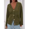 imagePRETTYGARDEN Womens 2025 Oversized Cardigan Sweaters Trendy Chunky Knit Long Sleeve V Neck Button Down Fall Winter OutfitsArmy Green