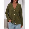 imagePRETTYGARDEN Womens 2025 Oversized Cardigan Sweaters Trendy Chunky Knit Long Sleeve V Neck Button Down Fall Winter OutfitsArmy Green