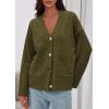 imagePRETTYGARDEN Womens 2025 Oversized Cardigan Sweaters Trendy Chunky Knit Long Sleeve V Neck Button Down Fall Winter OutfitsArmy Green