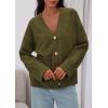 imagePRETTYGARDEN Womens 2025 Oversized Cardigan Sweaters Trendy Chunky Knit Long Sleeve V Neck Button Down Fall Winter OutfitsArmy Green