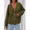 imagePRETTYGARDEN Womens 2025 Oversized Cardigan Sweaters Trendy Chunky Knit Long Sleeve V Neck Button Down Fall Winter OutfitsArmy Green