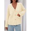 imagePRETTYGARDEN Womens 2025 Oversized Cardigan Sweaters Trendy Chunky Knit Long Sleeve V Neck Button Down Fall Winter OutfitsBeige