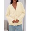 imagePRETTYGARDEN Womens 2025 Oversized Cardigan Sweaters Trendy Chunky Knit Long Sleeve V Neck Button Down Fall Winter OutfitsBeige