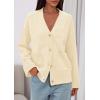 imagePRETTYGARDEN Womens 2025 Oversized Cardigan Sweaters Trendy Chunky Knit Long Sleeve V Neck Button Down Fall Winter OutfitsBeige