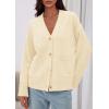 imagePRETTYGARDEN Womens 2025 Oversized Cardigan Sweaters Trendy Chunky Knit Long Sleeve V Neck Button Down Fall Winter OutfitsBeige