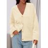 imagePRETTYGARDEN Womens 2025 Oversized Cardigan Sweaters Trendy Chunky Knit Long Sleeve V Neck Button Down Fall Winter OutfitsBeige