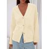 imagePRETTYGARDEN Womens 2025 Oversized Cardigan Sweaters Trendy Chunky Knit Long Sleeve V Neck Button Down Fall Winter OutfitsBeige