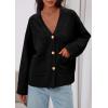 imagePRETTYGARDEN Womens 2025 Oversized Cardigan Sweaters Trendy Chunky Knit Long Sleeve V Neck Button Down Fall Winter OutfitsBlack