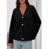 imagePRETTYGARDEN Womens 2025 Oversized Cardigan Sweaters Trendy Chunky Knit Long Sleeve V Neck Button Down Fall Winter OutfitsBlack