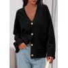 imagePRETTYGARDEN Womens 2025 Oversized Cardigan Sweaters Trendy Chunky Knit Long Sleeve V Neck Button Down Fall Winter OutfitsBlack