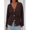 imagePRETTYGARDEN Womens 2025 Oversized Cardigan Sweaters Trendy Chunky Knit Long Sleeve V Neck Button Down Fall Winter OutfitsBrown
