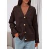 imagePRETTYGARDEN Womens 2025 Oversized Cardigan Sweaters Trendy Chunky Knit Long Sleeve V Neck Button Down Fall Winter OutfitsBrown