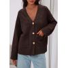 imagePRETTYGARDEN Womens 2025 Oversized Cardigan Sweaters Trendy Chunky Knit Long Sleeve V Neck Button Down Fall Winter OutfitsBrown