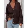imagePRETTYGARDEN Womens 2025 Oversized Cardigan Sweaters Trendy Chunky Knit Long Sleeve V Neck Button Down Fall Winter OutfitsBrown