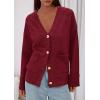 imagePRETTYGARDEN Womens 2025 Oversized Cardigan Sweaters Trendy Chunky Knit Long Sleeve V Neck Button Down Fall Winter OutfitsBurgundy